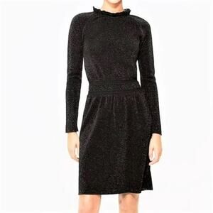 Tory Burch Metallic Long Sleeve Isabelle Mini Dress Small